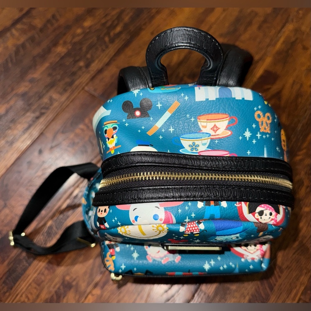 LOUNGEFLY Disney Park Chibi Icons Mini Backpack in Teal - Picture 3 of 6